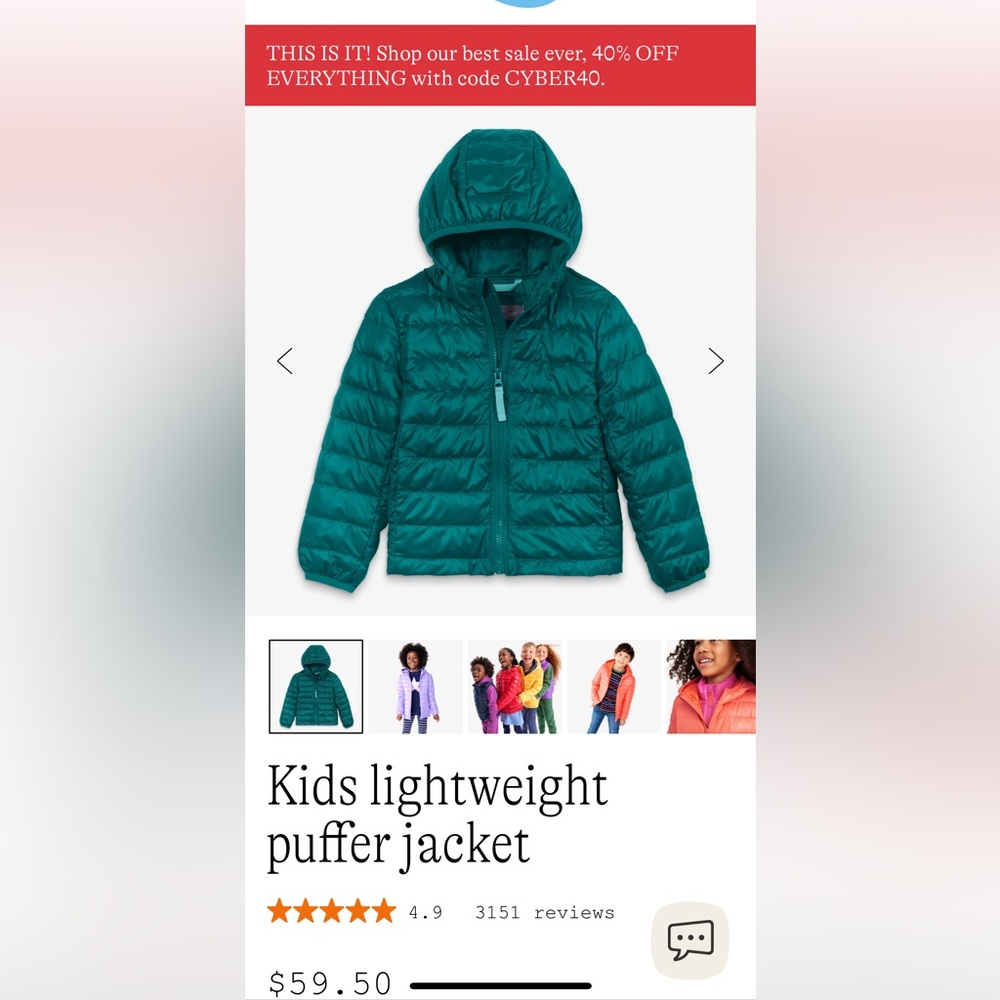 Primary Kids Puffer Jacket